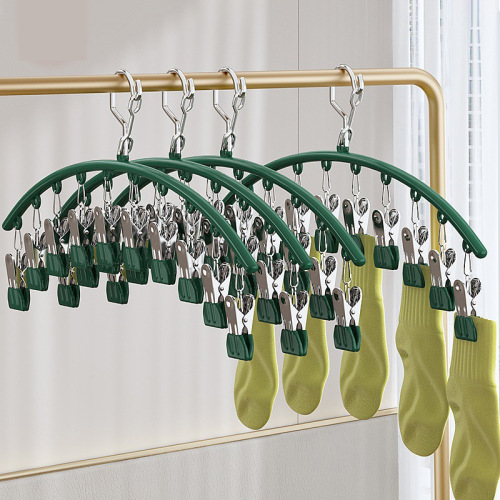 Stainless steel sock drying clip clothes drying rack multi-clip balcony windproof multi-functional underwear and pantyhose clip for home hanging clothes