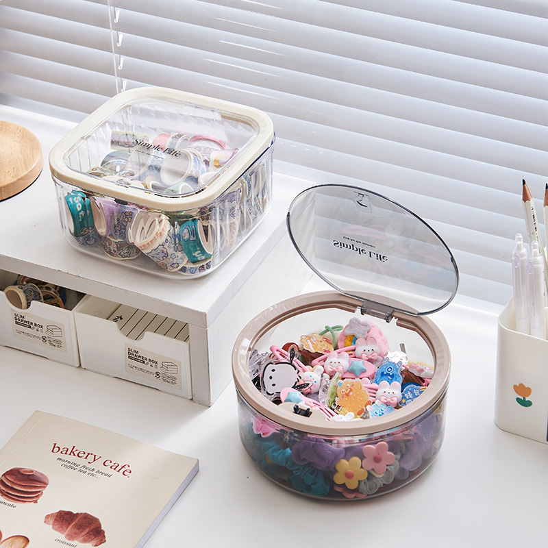 Cute children's hair accessories storage box, press elastic cover headband and rubber band storage box, girl's hairpin hairband jewelry box