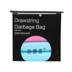 Drawstring garbage bag household thickened disposable black plastic bag kitchen portable vest wholesale department store