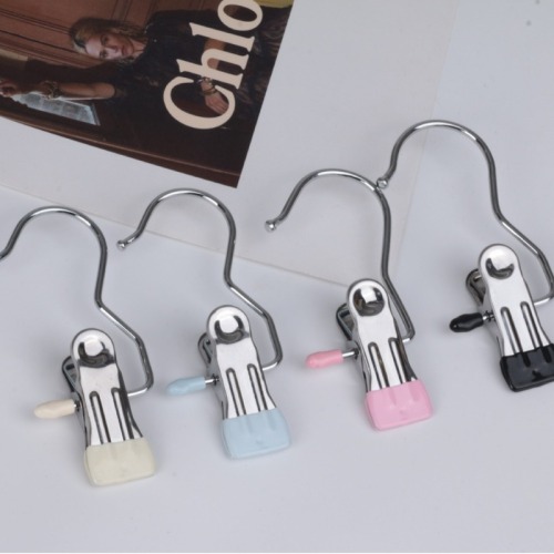 Multifunctional 3-word clip hook clip plastic-impregnated seamless socks pants clip pantyhose strong belt hook clip clothespin wholesale