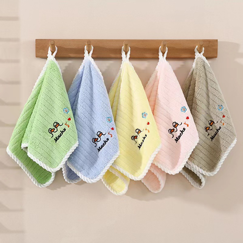 Kindergarten baby square towel wholesale soft absorbent face wipe hand towel hanging children's towel household face wash towel