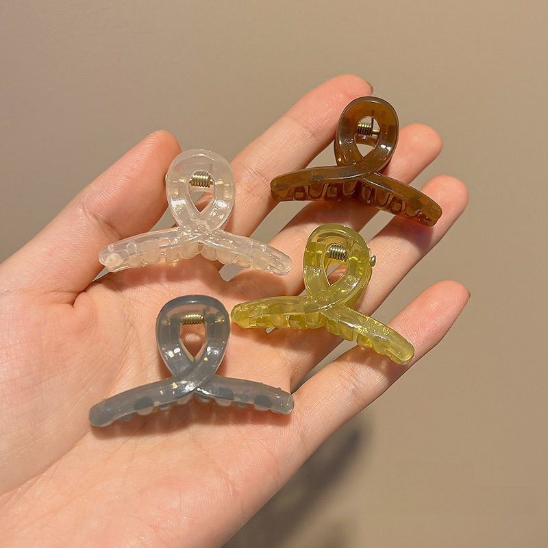 4.5CM jelly colored semi transparent small grab clip, half tied hair, small shark clip, sweet cross hair clip, hair accessory