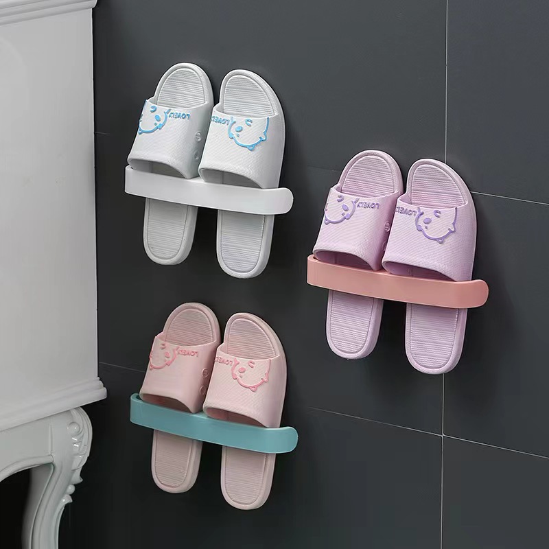Bathroom punch-free slipper rack, bathroom rack, shoe storage artifact, toilet wall hanging rack, drain rack