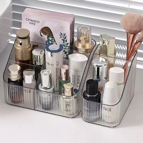 High-end makeup storage box transparent acrylic tabletop storage rack dressing table ins style classification