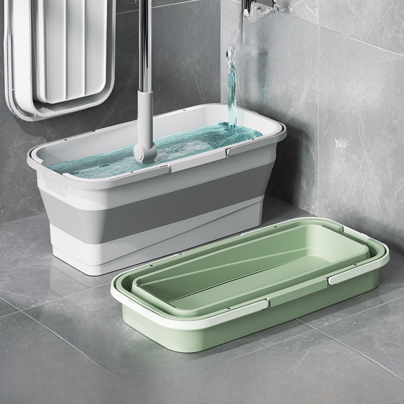 Funa household folding mop bucket silicone folding bucket drain basin car wash floor bucket rectangular mop bucket