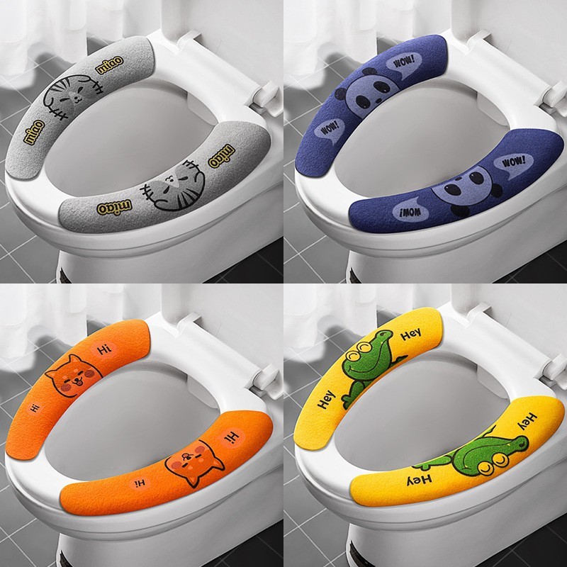 New velvet toilet mat toilet seat cushion adhesive household toilet sticker four seasons universal toilet set price