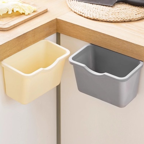 Kitchen trash can hanging household kitchen waste cabinet door special plastic storage bucket living room bathroom hanging paper basket
