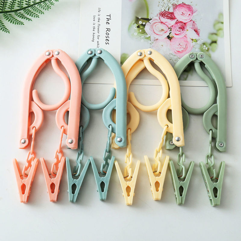 Travel folding clothes hanger, hotel ready clothes drying rack for business trip, portable clothes drying rack with clip
