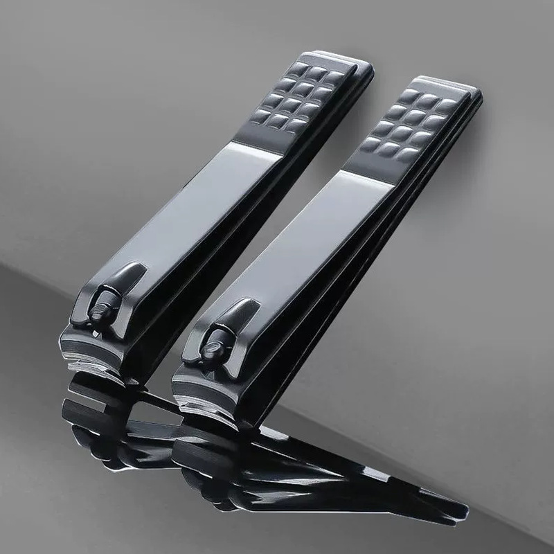 Cross-border stainless steel nail clippers black large anti-splash nail clippers portable nail clippers manicure tools