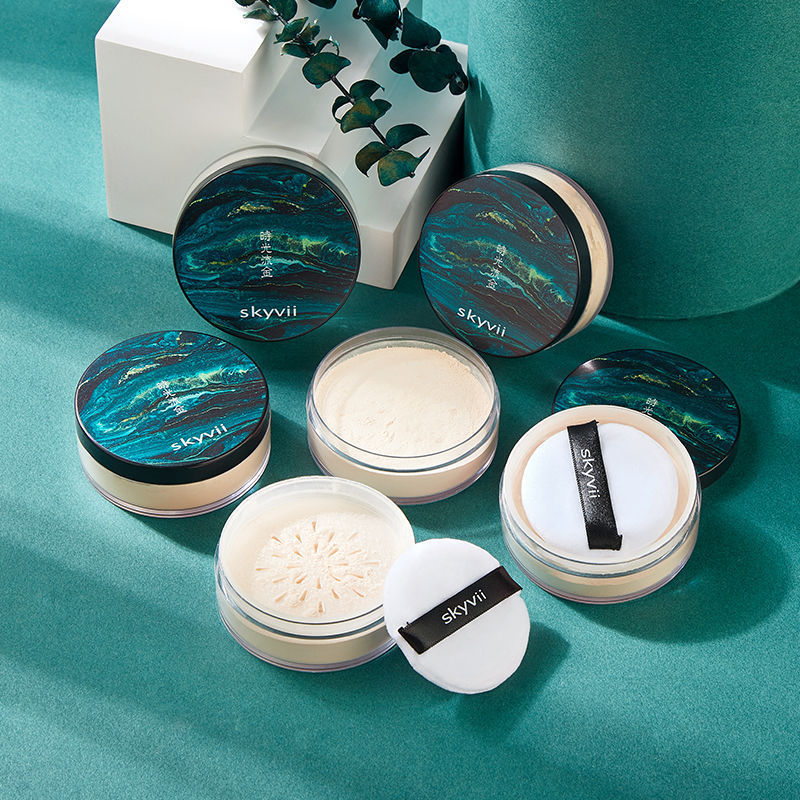 skyvii5007 Shikeya time-flowing golden setting powder, loose powder, refreshing, not easy to remove makeup and anti-sweat