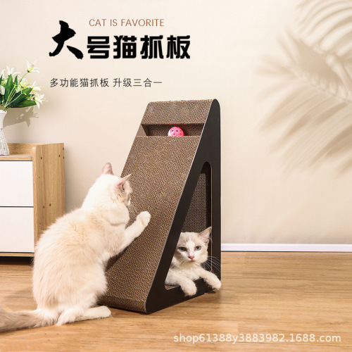 Cat Scratching Board Vertical Triangular Cat Scratching Nest Cat Claw Board Vertical Triangular Corrugated Material Cat Toy
