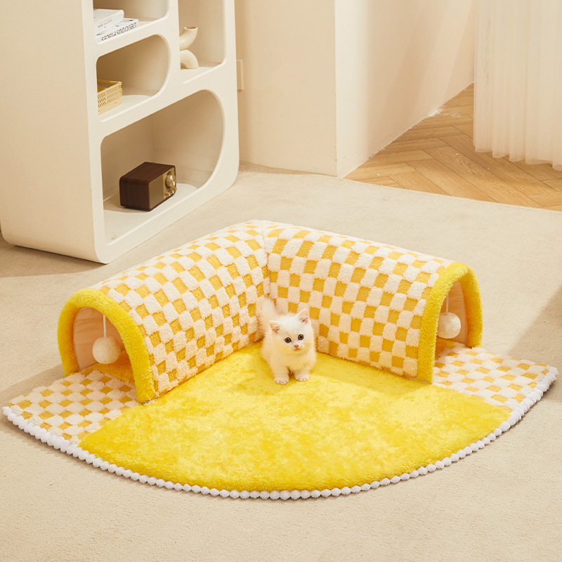 Tunnel cat nest, universal for all seasons, closed, removable and washable cat shelter, cat mattress, internet celebrity cat cave, keeping warm in winter