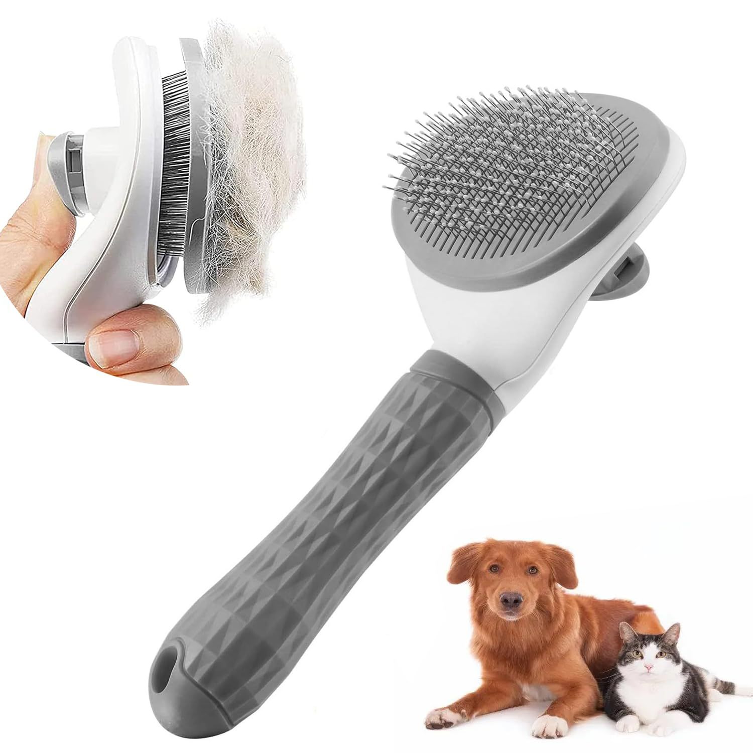 Pet comb to remove floating hair, stainless steel needle comb, cat knot comb, hair removal artifact, dog comb, dense tooth comb wholesale