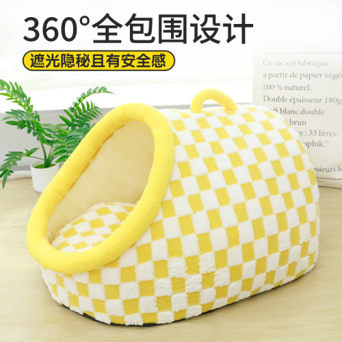 Dog kennel for all seasons, semi-enclosed dog kennel, pet cat kennel, thickened and warm pet sleeping den for sleeping, available for wholesale