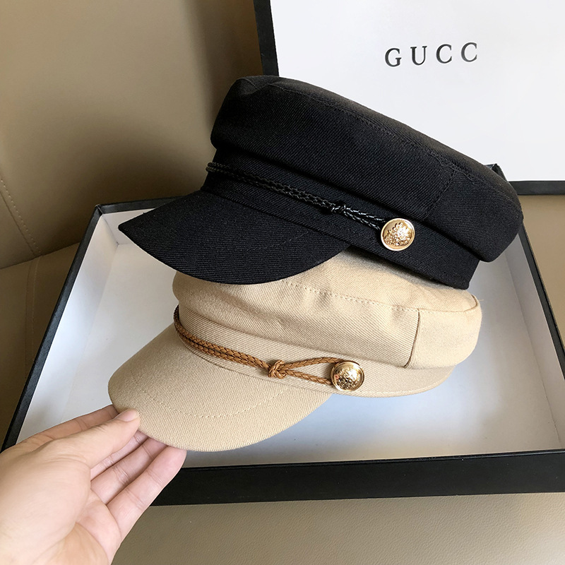 New British style peaked cap for women in spring and autumn, casual and versatile octagonal newsboy hat, fashionable flat top painter hat, trendy wholesale