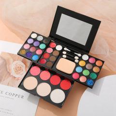 Cosmetic eyeshadow set for beginners, full set of beauty tools, genuine makeup box and tray, stage light makeup and nude makeup