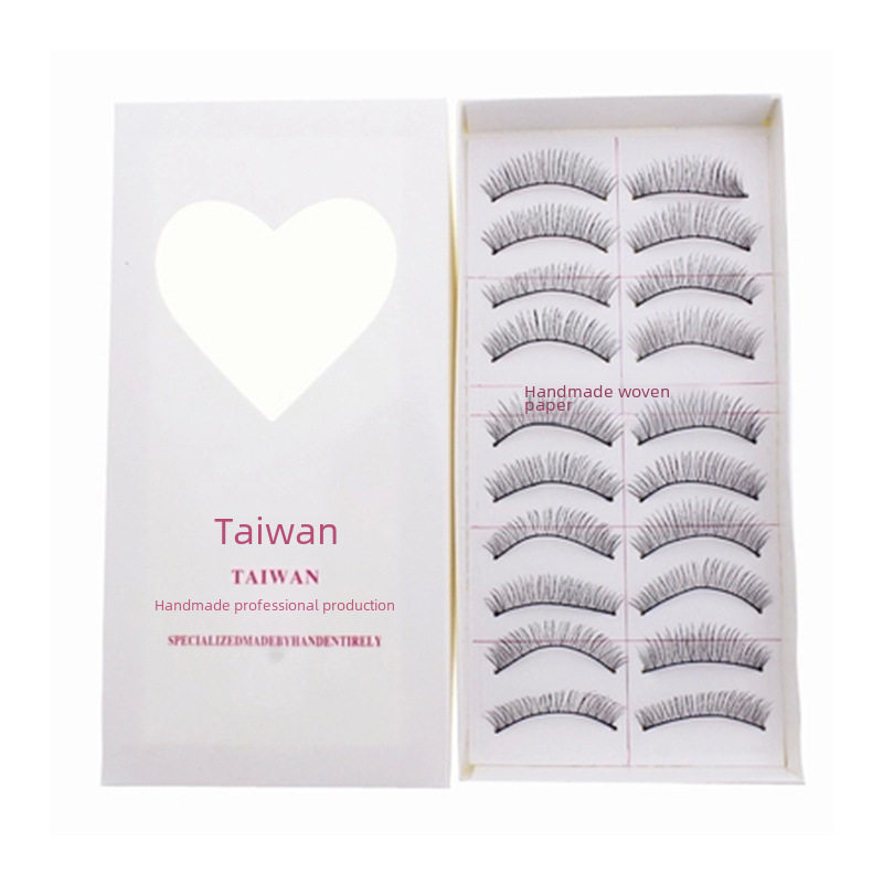 Ordinary Taiwan 216217 false eyelashes 10 pairs of cotton thread black stem hand-woven natural false eyelashes