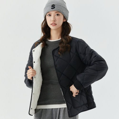 Winter women's fattened and thickened plus velvet warm long-sleeved cotton coat women's cotton top 2333