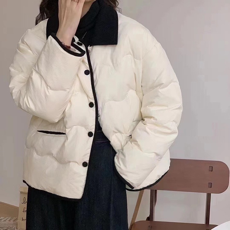 90 White Duck Down Down Jacket Women's Autumn and Winter 2024 Small Stand-up Collar Short Light Thin Versatile Bread Jacket Cotton Jacket