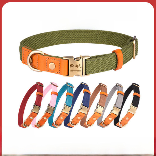 First-layer cowhide dog collar with engraved pet collar leash, soft and breathable dog collar, medium and large bow tie wholesale