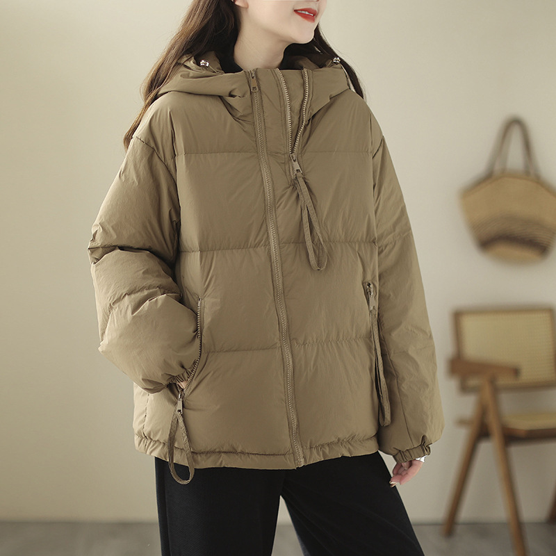 Factory wholesale down jacket for women 2024 winter new hooded high quality white duck down bread jacket down warm jacket