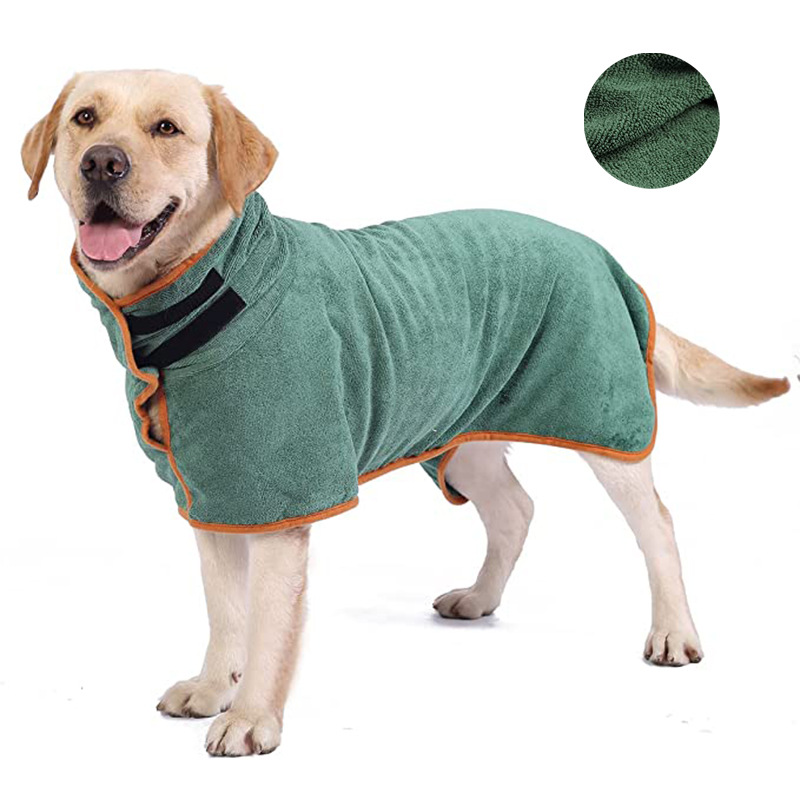 Autumn and winter warm pet bathrobe quick-drying dog towel 350G thickened microfiber absorbent pet bathing