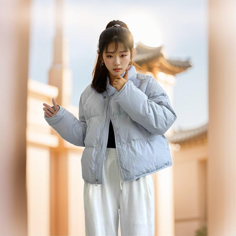 Down jacket women's high-end women's winter coat Korean style white duck down short women's bread coat