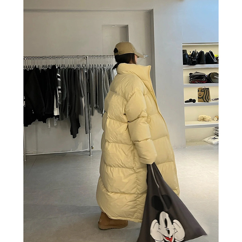 Winter long down jacket for women 2024 new extra long knee to ankle Korean style thickened large quilt winter coat