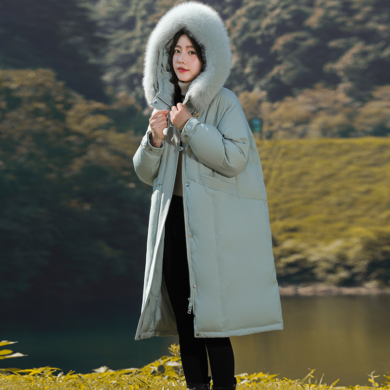 Aidan Meng 95 White Duck Down Jacket New Year's New Luxurious Real Fox Fur Collar Extra Thick Hooded Women's Jacket