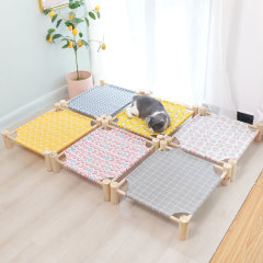 Pet Camp Bed Dog Nest Summer Dog Bed Removable and Washable Wooden Cat Mat Can Be Used in All Seasons Cat Nest Dog Camp Bed