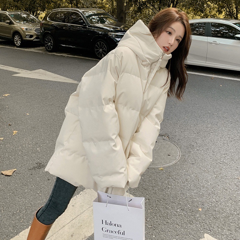 Real shot of new winter down jacket for women in winter 2024 new mid-length pocket Korean style hooded jacket