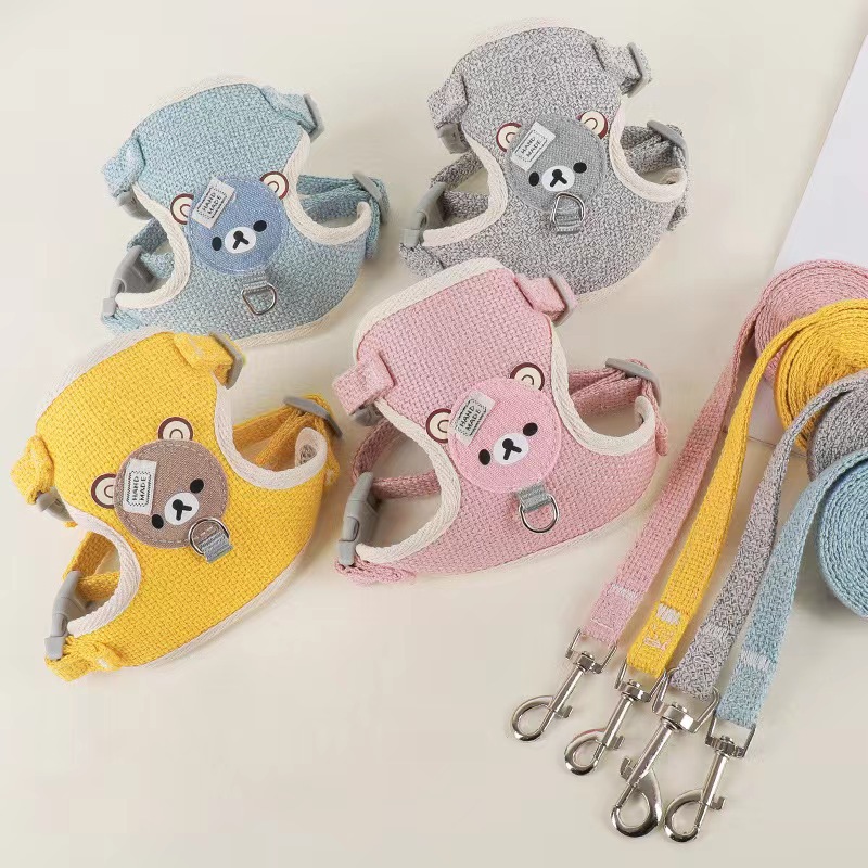 Dog leash vest type Teddy Bichon small dog harness cat walking rabbit rope chain pet supplies