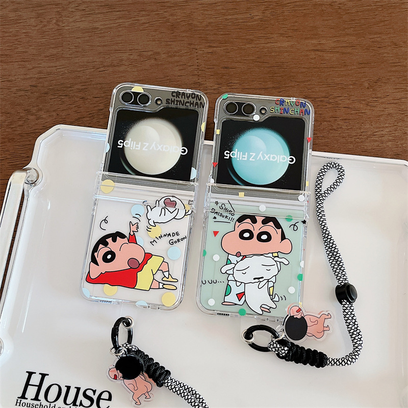 Japanese and Korean new cartoon Samsung Zflip56 generation folding hard shell suitable for Galaxy zflip3/4 generation mobile phone case