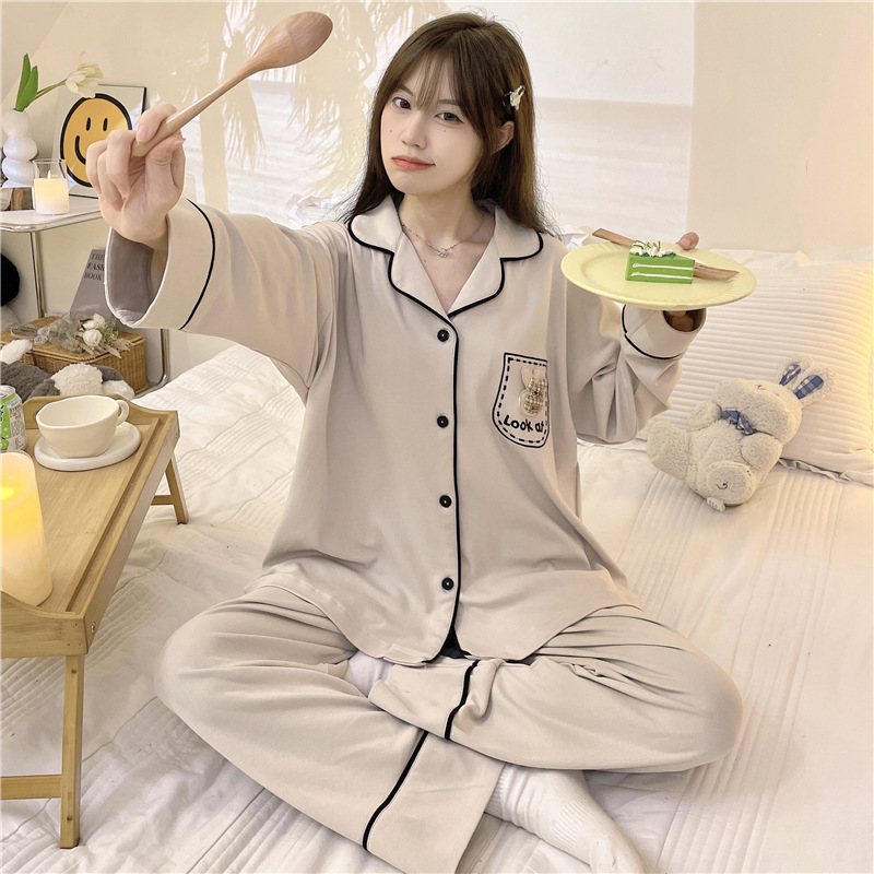 [Milk silk 180g] New style pajamas for women, spring and autumn cardigan style home clothes M-2XL