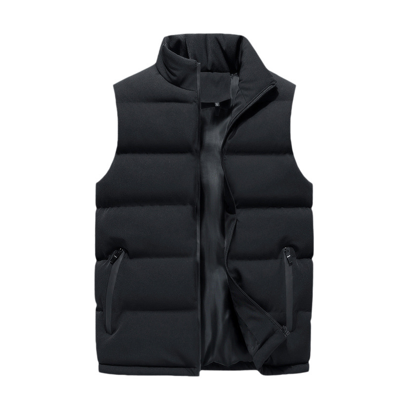 Popular vest for couples, autumn and winter large size stand collar down cotton vest jacket men's warm vest