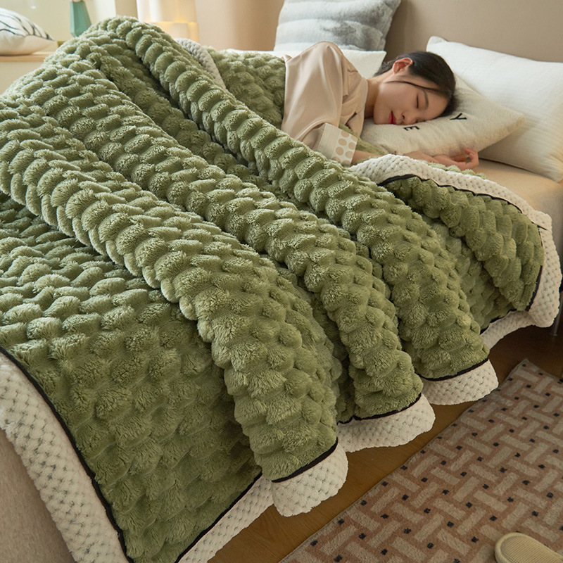 New beige velvet high weight blanket Class A thickened Farley velvet milk velvet blanket Beibei velvet warm blanket