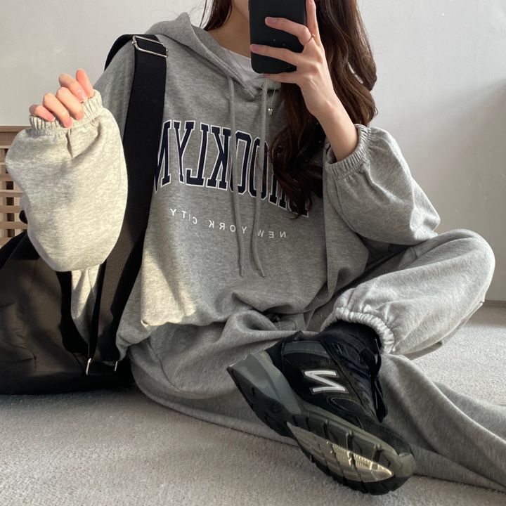 100% velvet suit women's long-sleeved trousers women's two-piece spring, autumn and winter Korean style large size casual sportswear foreign trade