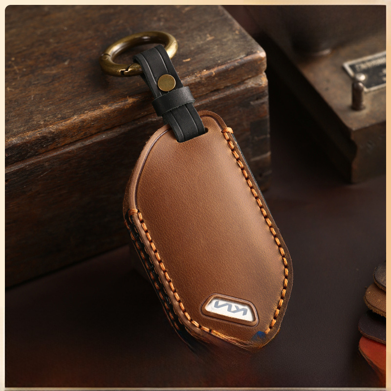 The new cross-border car leather key case is suitable for KIA 2024 new KIA high-end cowhide key case