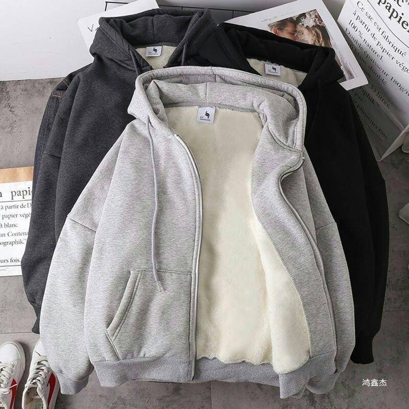 The same style plus velvet [jacket zipper cardigan] the same spring and summer cardigan jacket and sweatshirt for men and women, loose and casual new style