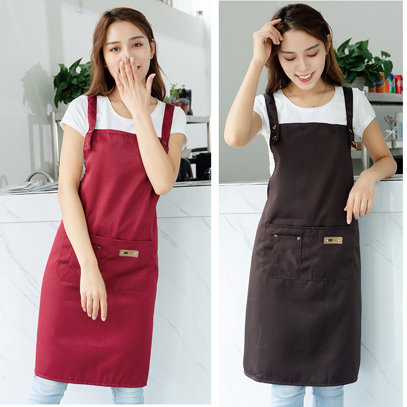 Apron work clothes, stain-resistant, restaurant, kitchen, home, waterproof and oil-proof, for men and women, lengthened, custom-made, cross-border exclusive