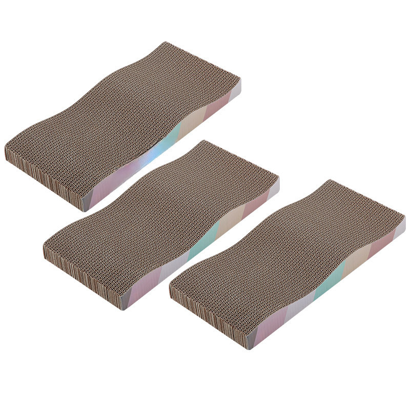 Corrugated cat scratching board, high-quality wire-cutting technology, large scratch-resistant and wear-resistant claw board, plastic packaging, supports production according to drawings