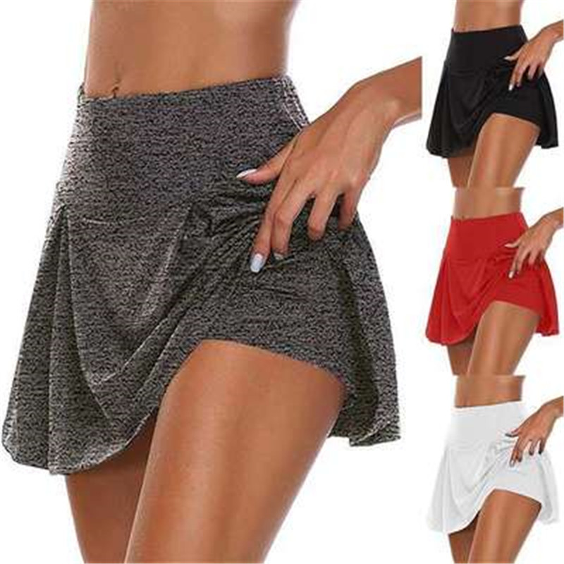 European and American Amazon basic summer women's solid color fake two-piece leggings women's skirt