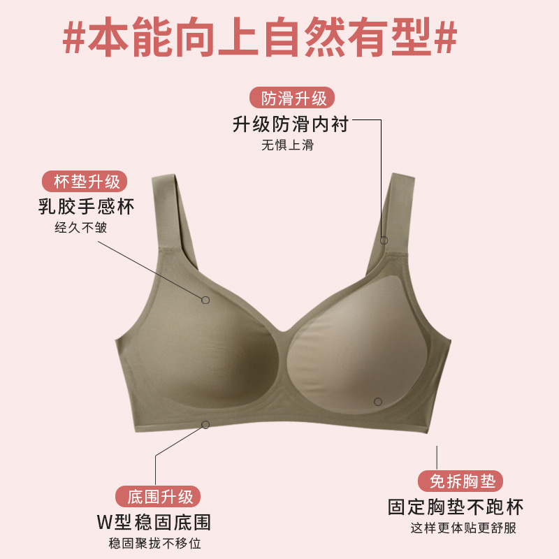Jelly soft support bra push-up to hold the secondary breasts and support seamless underwear for women thin big breasts small bra wholesale