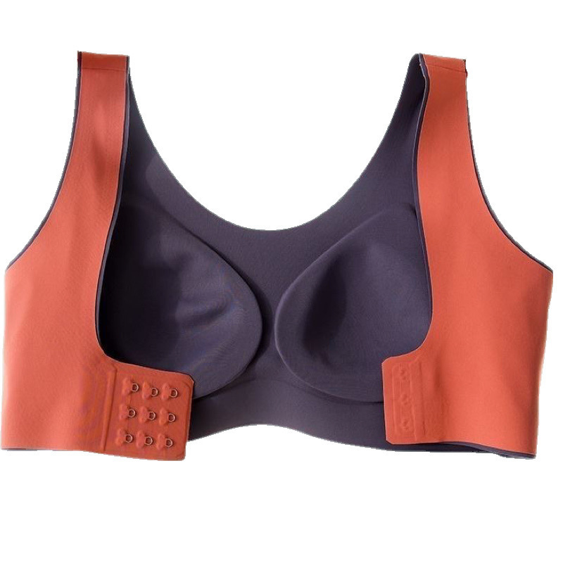 Thai latex underwear for women, thickened push-up bra for beautiful back, breast reduction, anti-sagging, concentrated sexy seamless bra for women