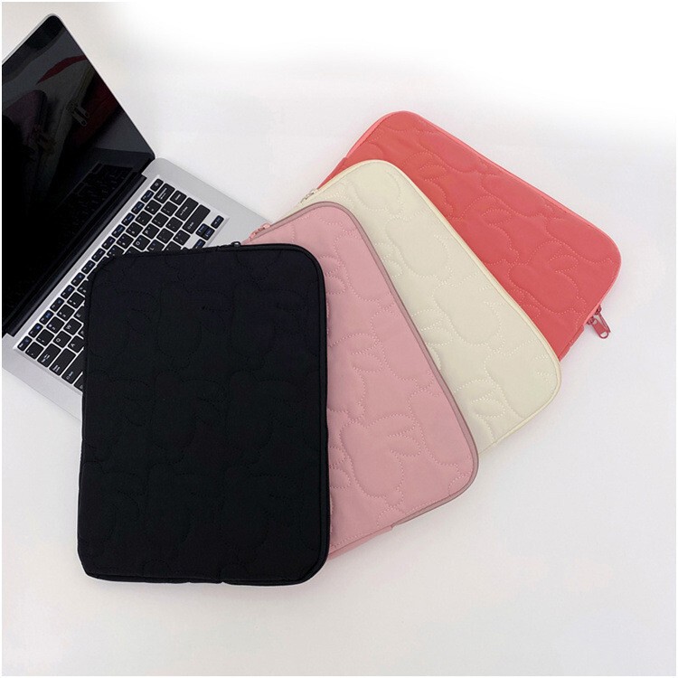 Inner bag, portable thin and light tablet bag, simple rabbit embroidery ipad 14-inch laptop protective sleeve computer bag