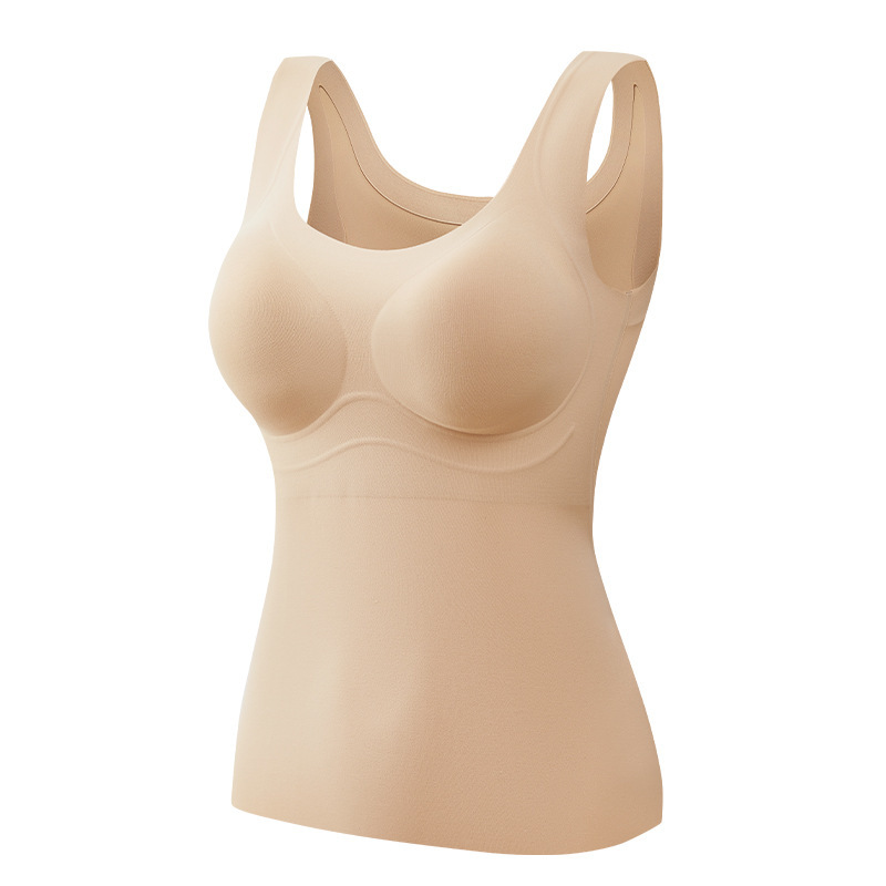German velvet thermal vest for women mousse velvet seamless heating jelly strip fixed chest pad warm vest base vest