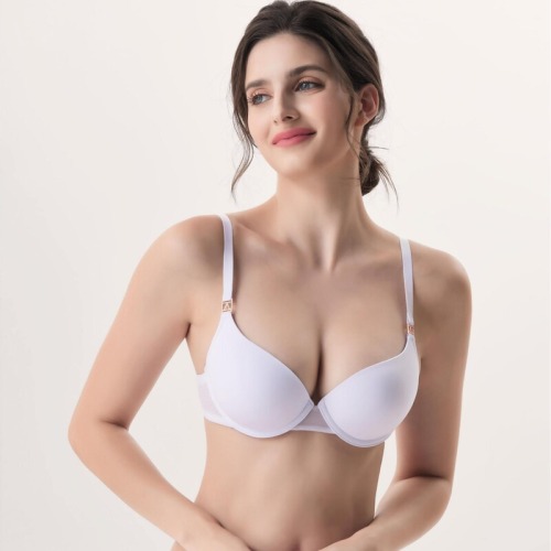 European and American standard size cross-border foreign trade bra, women's underwear, glossy, steel rims, thin at the top, thick at the bottom, widened to show slim waist