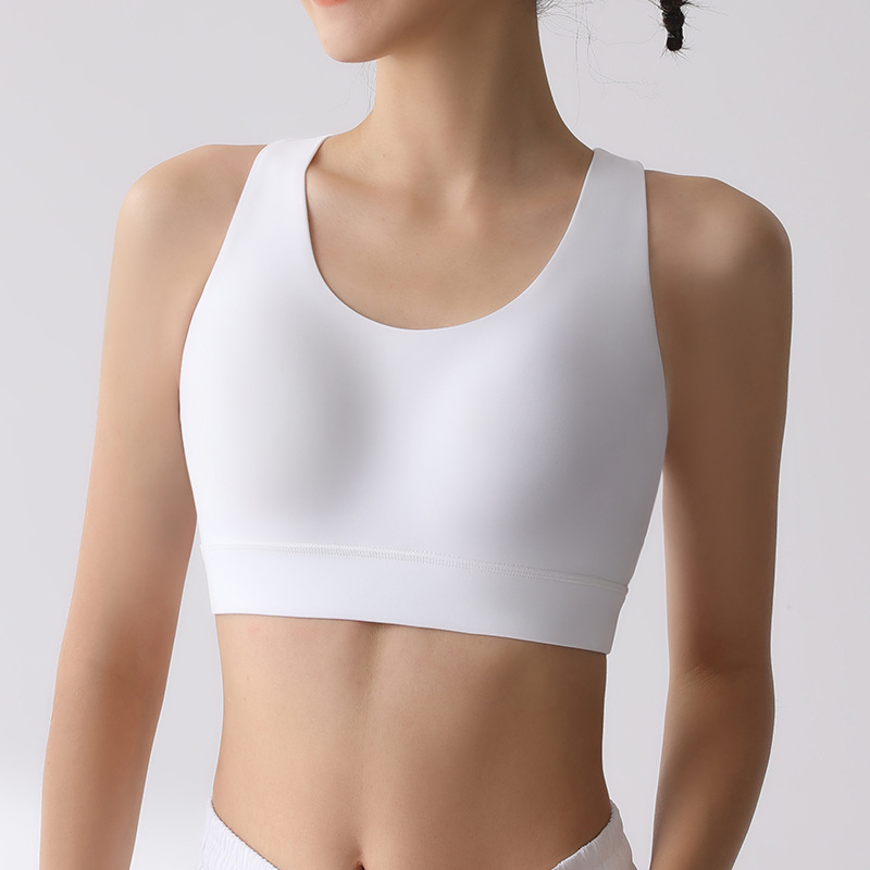 All-in-one fixed cup Lycra sports bra shock-proof women's high-intensity running fitness bra beautiful back yoga vest