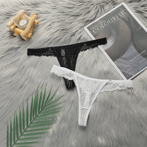 Cross-border lace pure lust style fashion new thong women's sexy pure cotton crotch breathable quick-drying seamless underwear