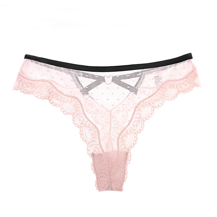 Feel delicate#Sexy peach buttocks color-blocked lace low-waist sexy pure desire girl T-shaped briefs